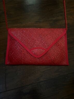 Liz Claiborne red Woven Envelope Shoulder Bag - Women